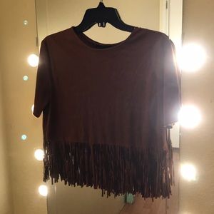 Fringe brown top